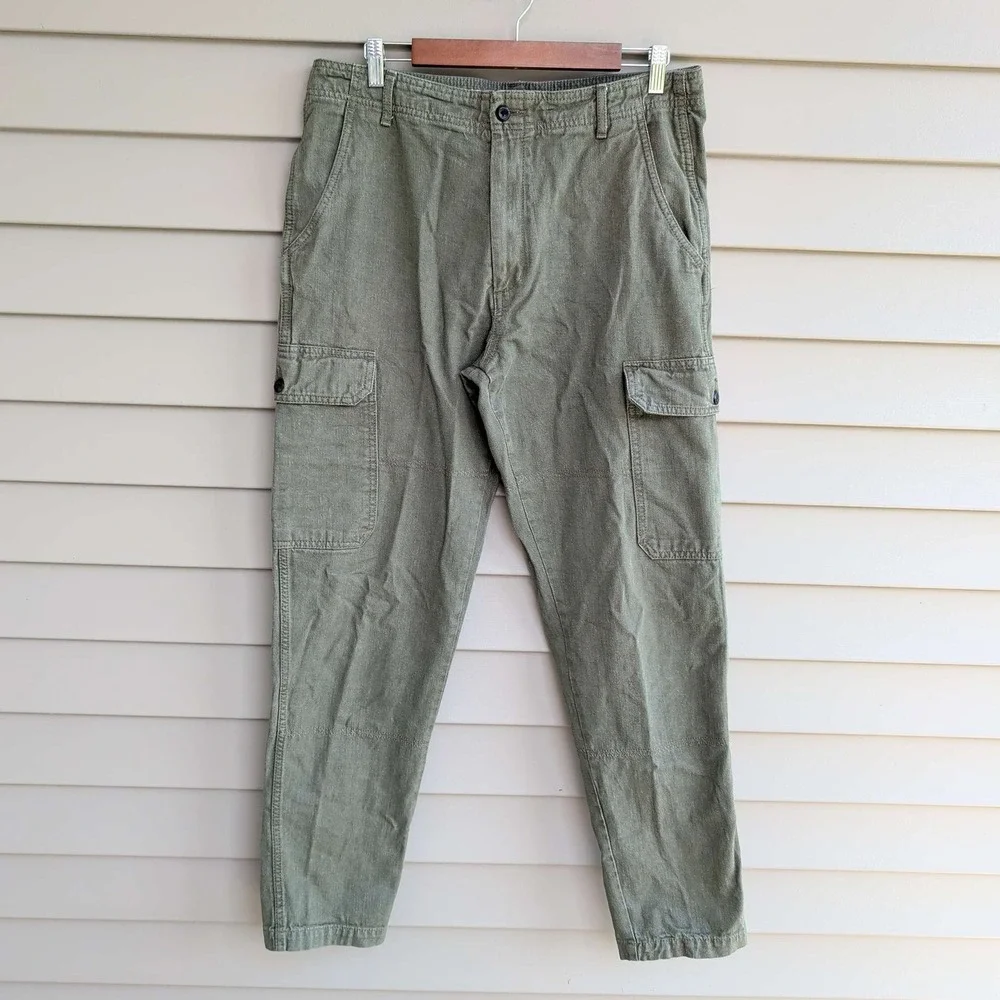 Banana Republic Tapered Surplus Cargo Pants Mens 34x33 Vintage Green Cotton